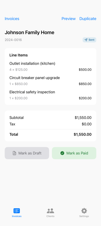 Create invoices in 30 seconds with InvoiceZap