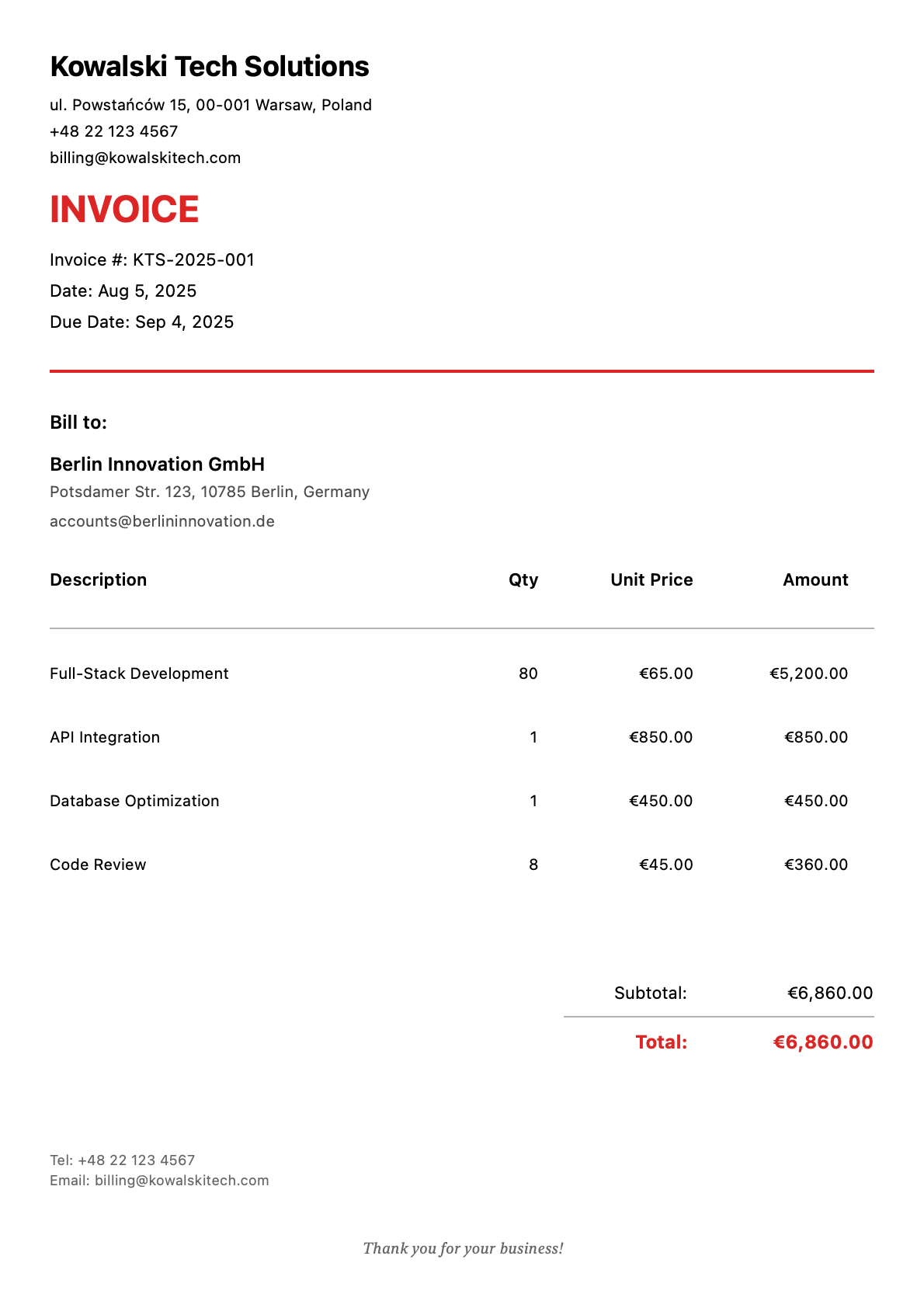  Freelancer  Client Invoice